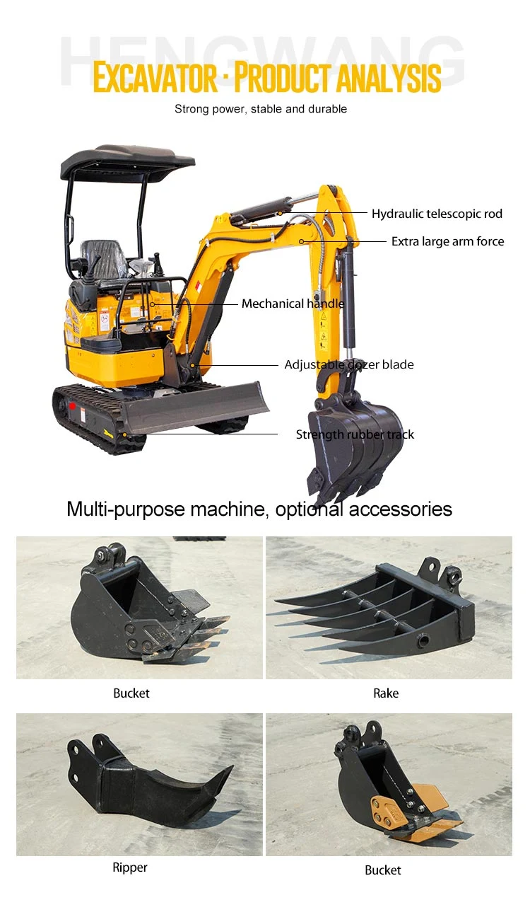 China Sell 1.7ton Mini Excavator with Adjustable Chassis